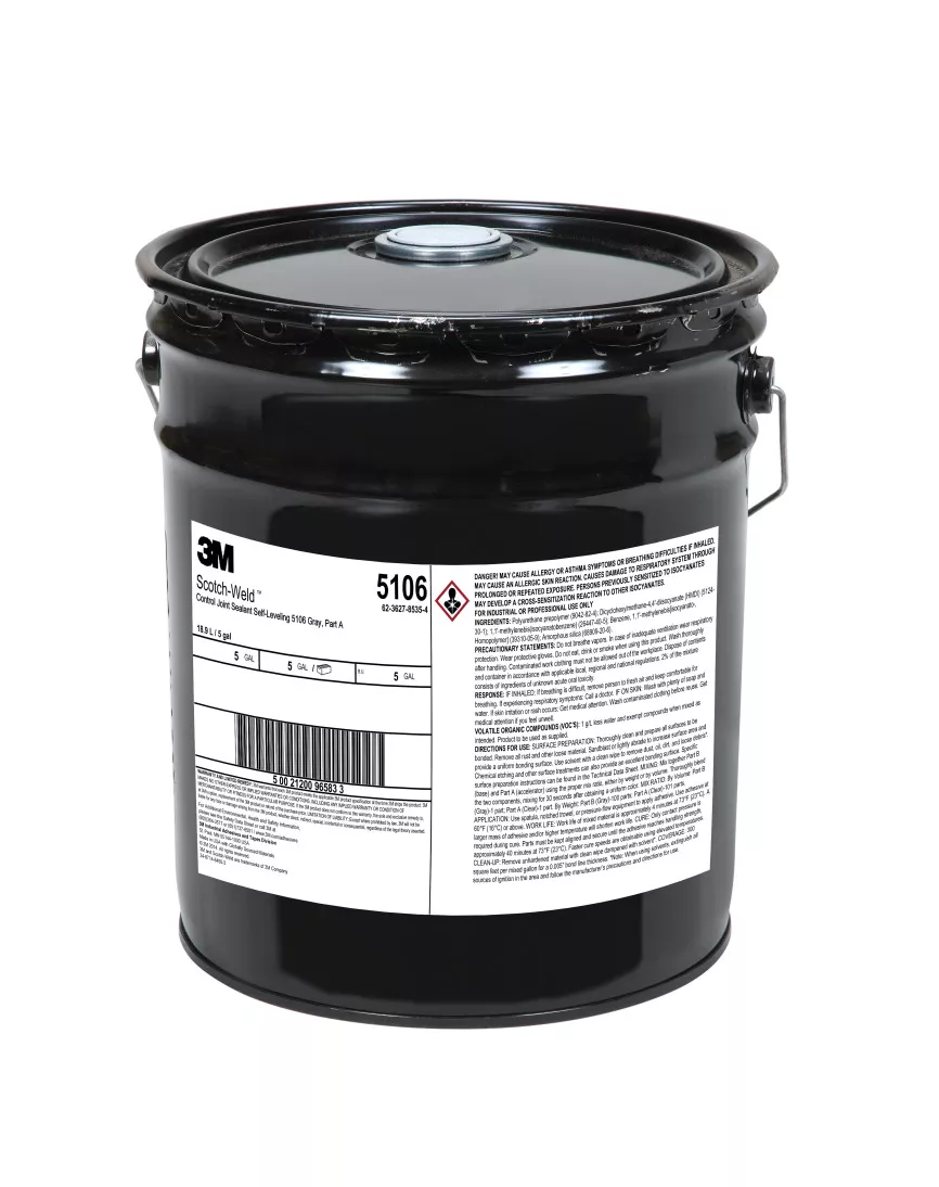 3M™ Scotch-Weld™ Control Joint Sealant 5106, Gray, Self-Leveling, Part
A, 5 Gallon Drum (Pail)