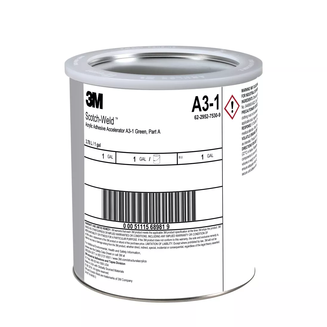 3M™ Scotch-Weld™ Acrylic Adhesive Accelerator A3-1, Green, Part A, 1
Gallon Can, 1/case