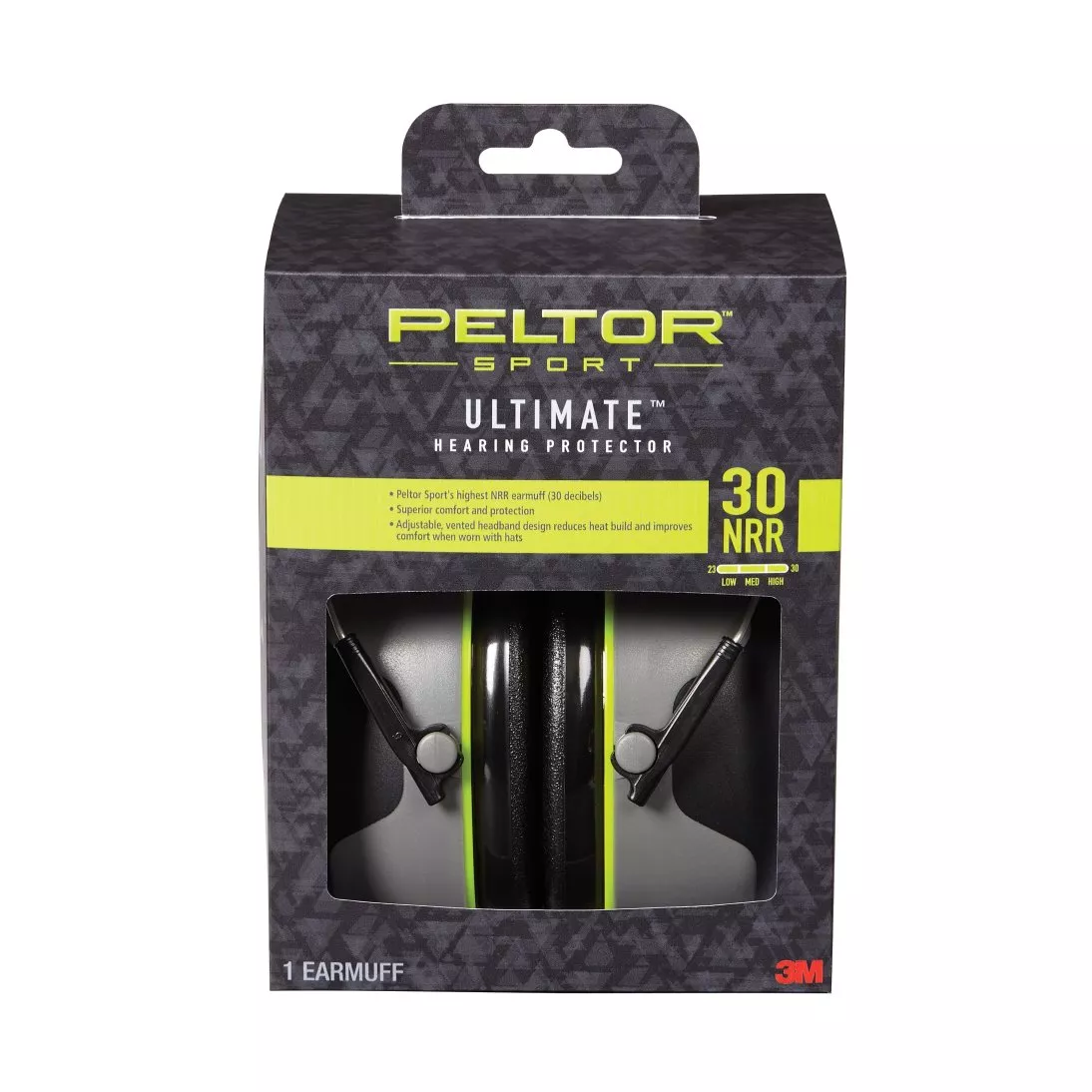 Peltor™ Sport Ultimate™ Hearing Protector, 97042-PEL-6C, 30 NRR
Black/Gray