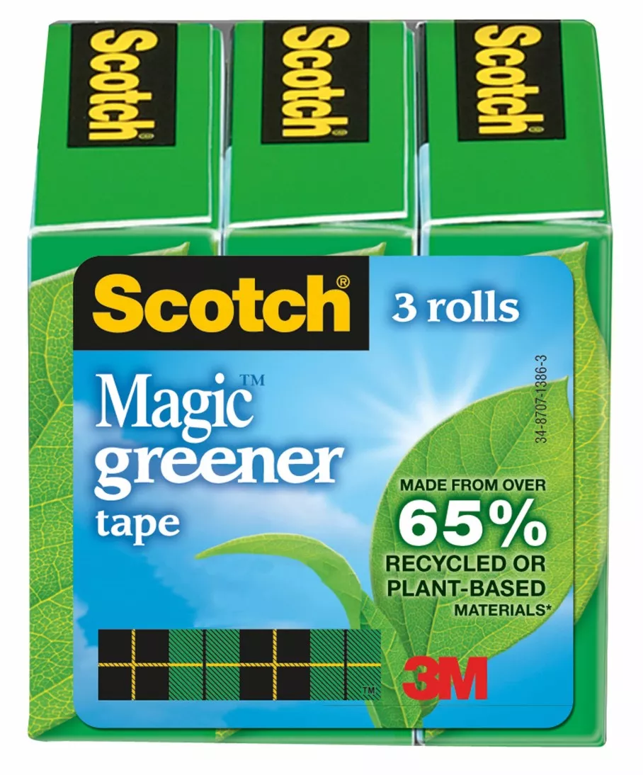 Scotch® Magic™ Greener Tape 812S3, 3/4 in x 800 in (19 mm x 20,3 m) 3
Pack