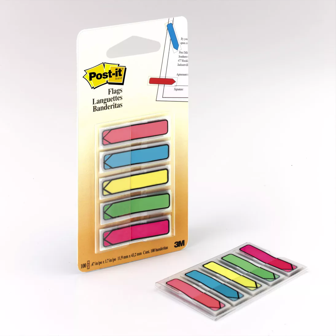 Post-it® Flags 684-ARR2, .47 in. x 1.7 in. Assorted Brights 20 each 100 TTL Flags
