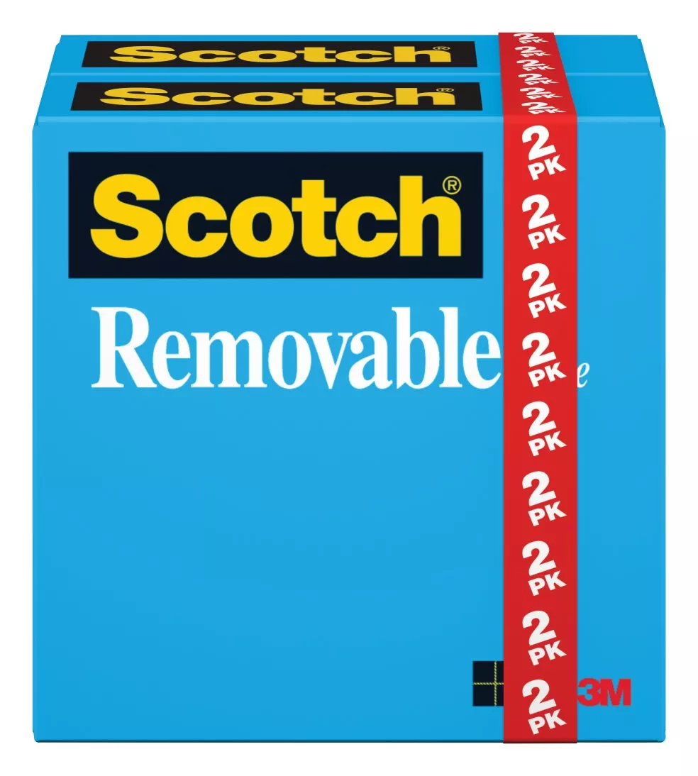 Scotch® Removable Tape 811-2PK, 3/4 in x 1296 in (19 mm x 32,9 m) 2-Pack