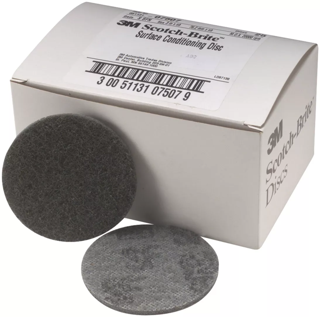 Scotch-Brite™ Surface Conditioning Disc, 07507, SC-DH, SiC Super Fine, 3
in x NH, 25/Carton, 4 Cartons/Case