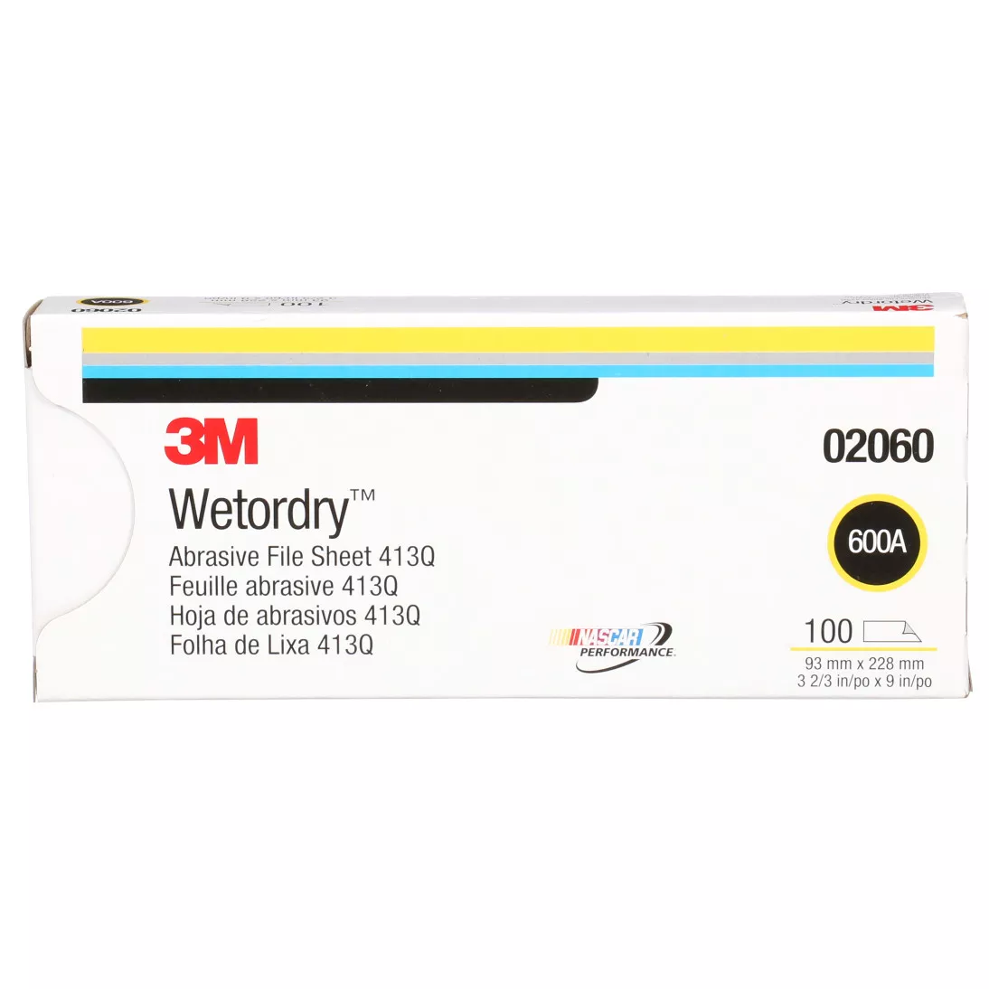3M™ Wetordry™ Abrasive Sheet 413Q, 02060, 600, 3 2/3 in x 9 in, 100
Sheets/Carton, 10 Cartons/Case