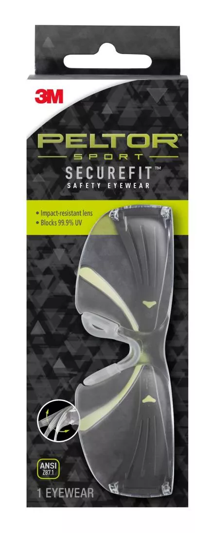 Peltor™ Sport SecureFit™ Safety Eyewear SF400-PC-9, Clear/AF Lens, 9 ea/cs