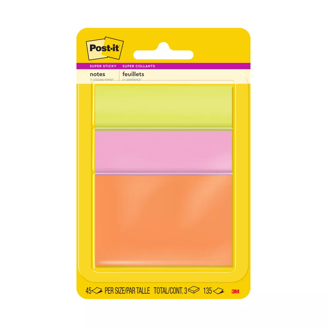 Post-it® Super Sticky Notes 3432-SSAU, 3 in x 3 in (76 mm x 76 mm) Rio
de Janeiro Collection
