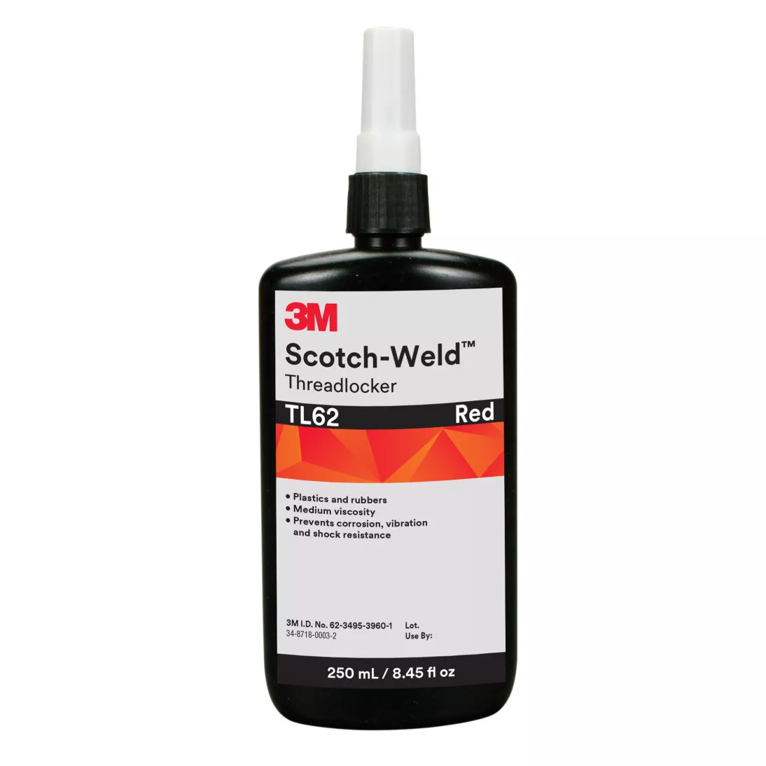 3M™ Scotch-Weld™ Threadlocker TL62, Red, 250 mL Bottle, 2/case