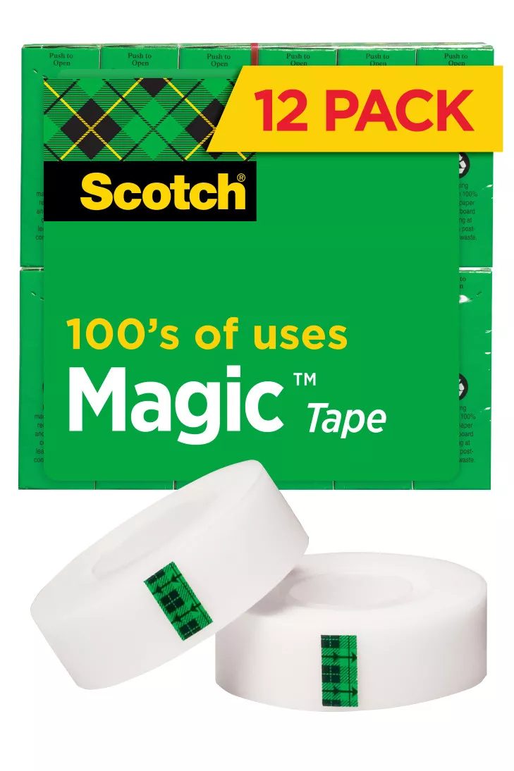 Scotch® Magic™ Transparent Tape 810K12, 3/4 in x 1000 in 12 pack