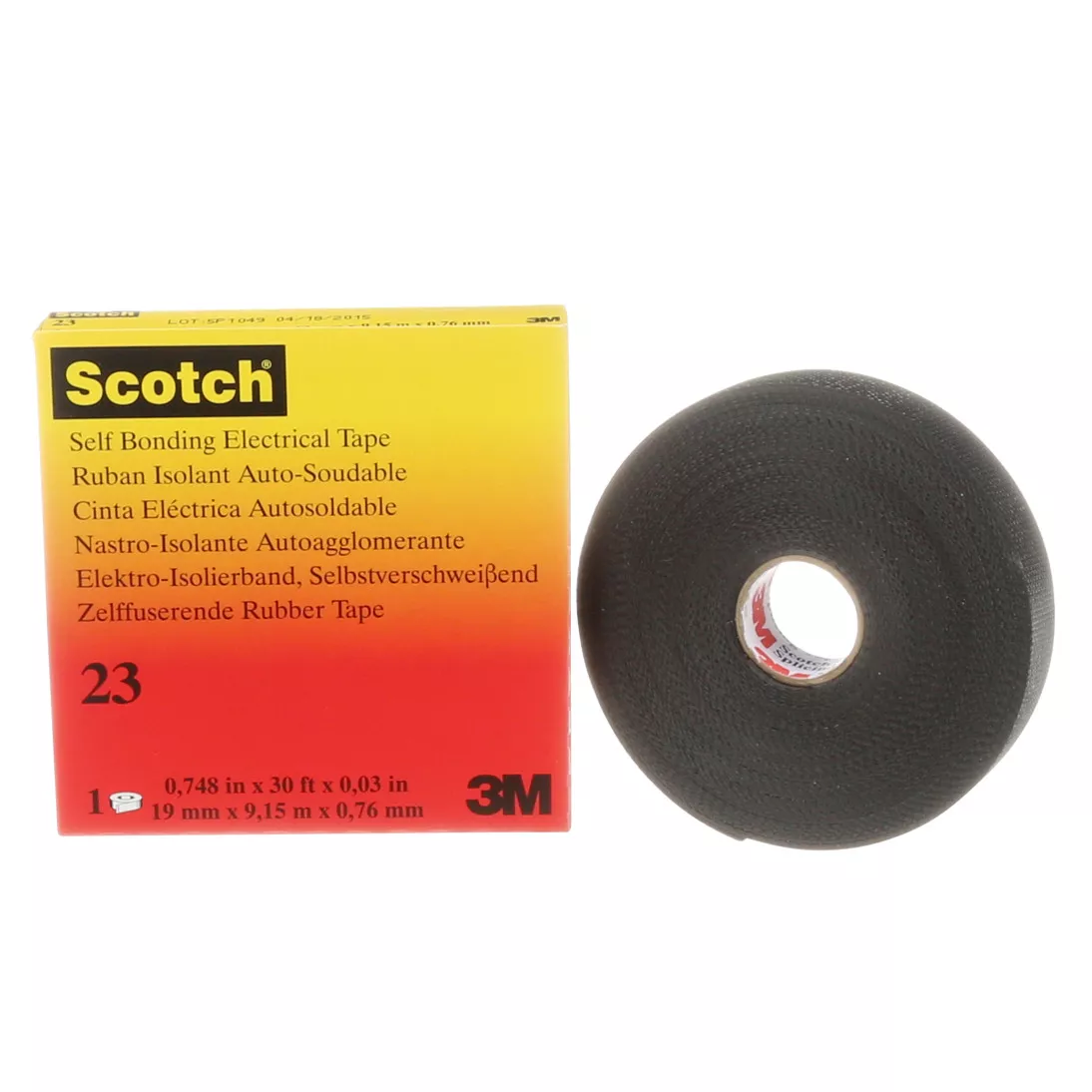 Scotch® Rubber Splicing Tape 23, 3/4 in x 30 ft, Black, 1 roll/carton,
20 rolls/case