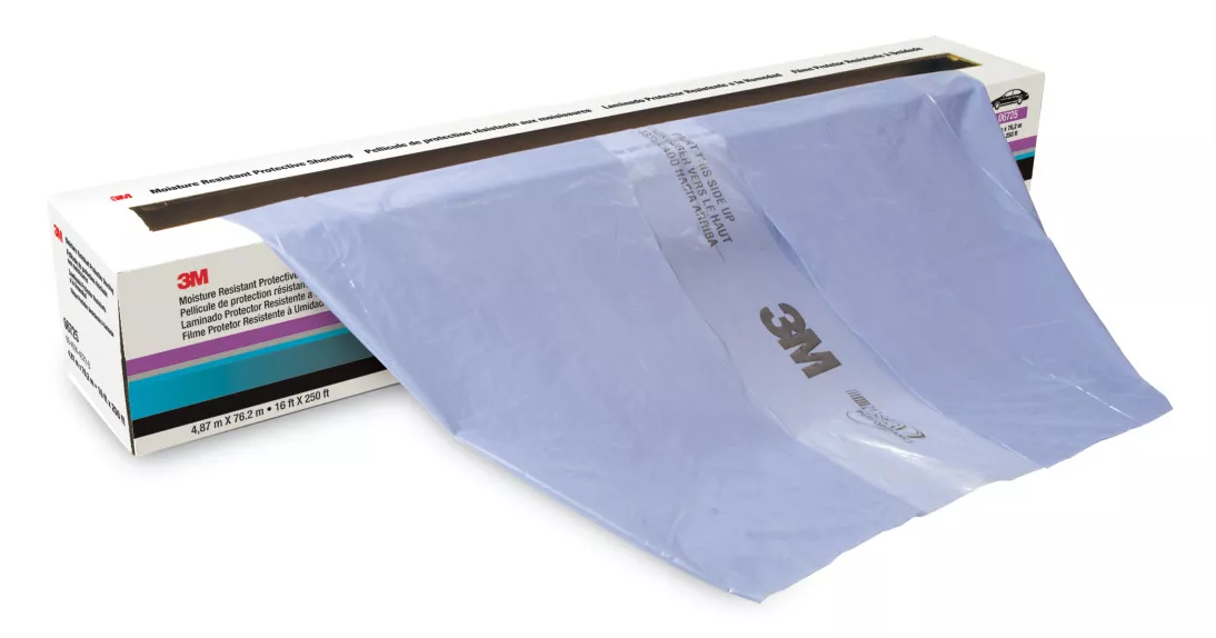 3M™ Moisture Resistant Protective Sheeting, 06725, 16 ft x 250 ft (4.88
m x 76.2 m), 1 roll per case