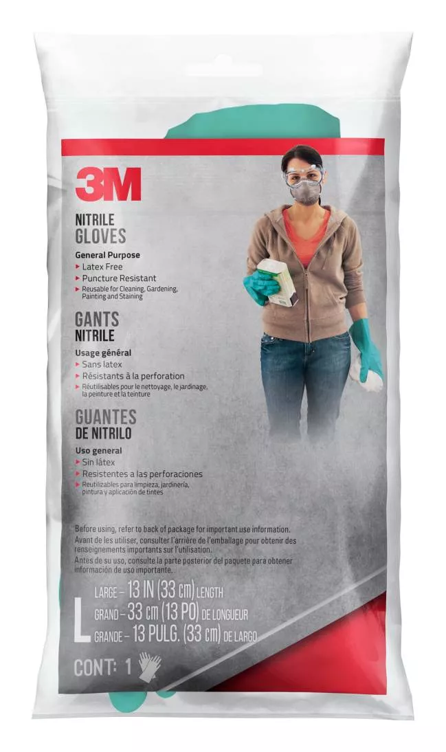 3M™ Nitrile Gloves, NitrLgP1-DC, Large, 10/case