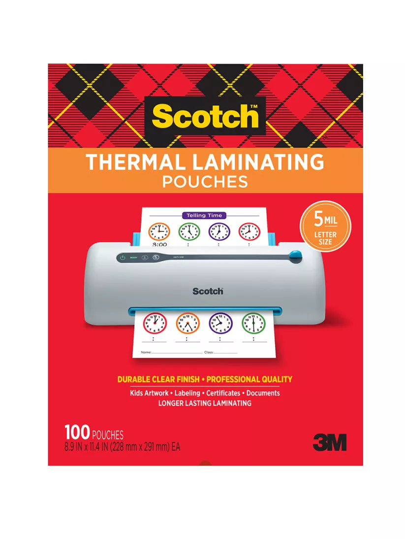Scotch™ Thermal Pouches 5 mil TP5854-100, 8.9 in x 11.4 in (228 mm x 291 mm)