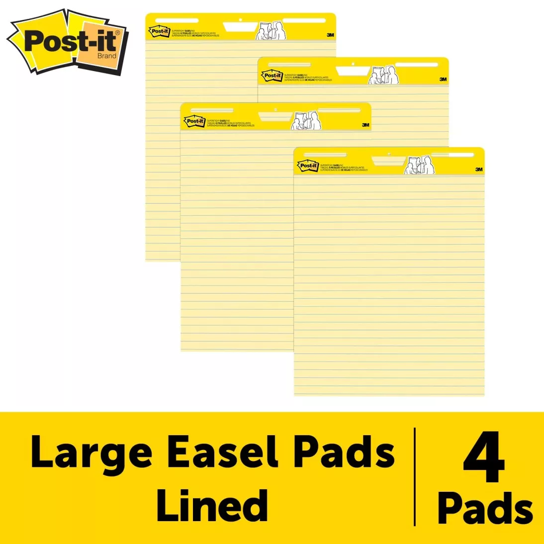 Post-it® Super Sticky Easel Pad 561 VAD 4PK, 25 in. x 30 in., Canary
Yellow Ruled