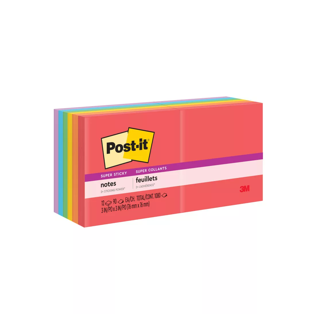 Post-it® Super Sticky Notes 654-12SSAN, 3 in x 3 in (76 mm x 76 mm)
Marrakesh Collection