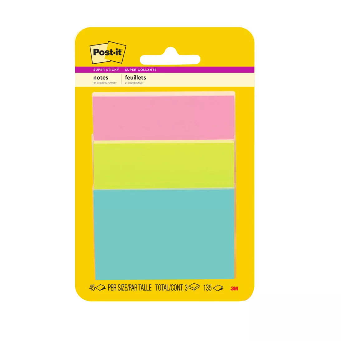 Post-it® Notes 3432-SSMIA, 3 in x 3 in (76 mm x 76 mm) Miami Colors