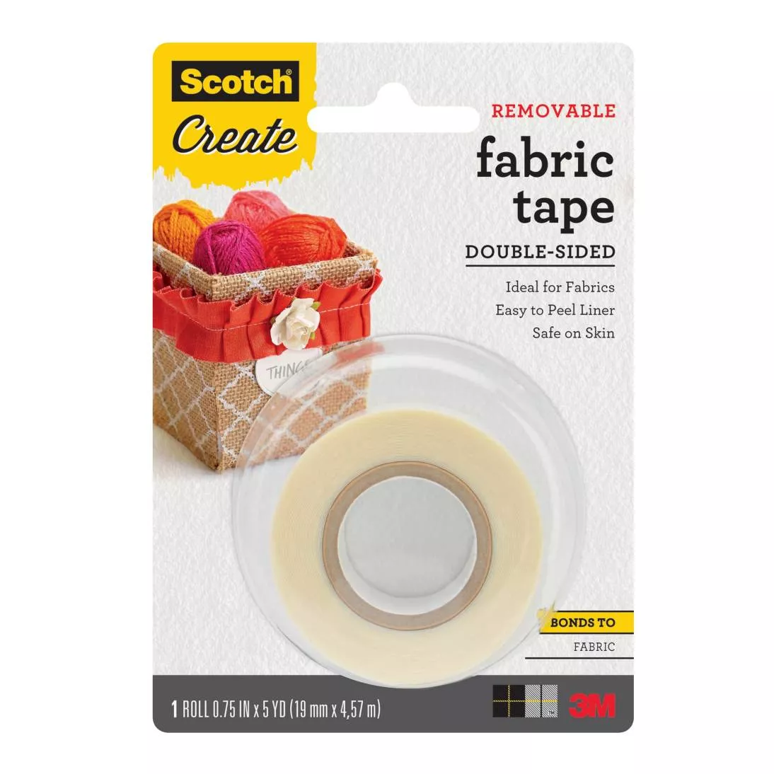 Scotch® Removable Fabric Tape FTR-1-CFT, 3/4 in x 180 in