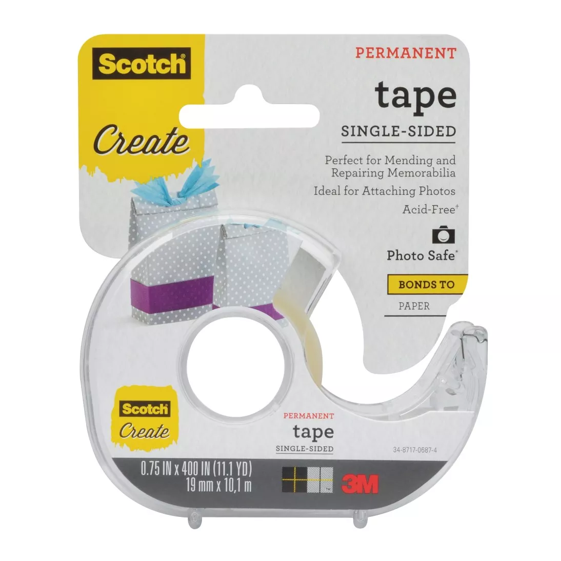 Scotch® Tape Single Sided 001-CFT, 3/4 in x 400 in