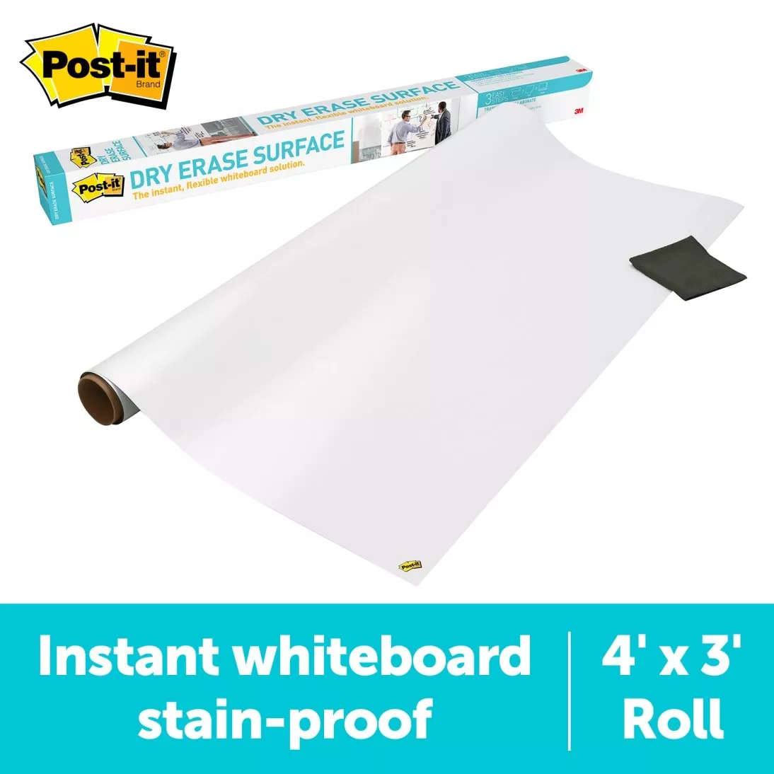 Post-it® Super Sticky Dry Erase Surface DEF4x3, 3 ft x 4 ft (91.4 cm x
1.21 m)