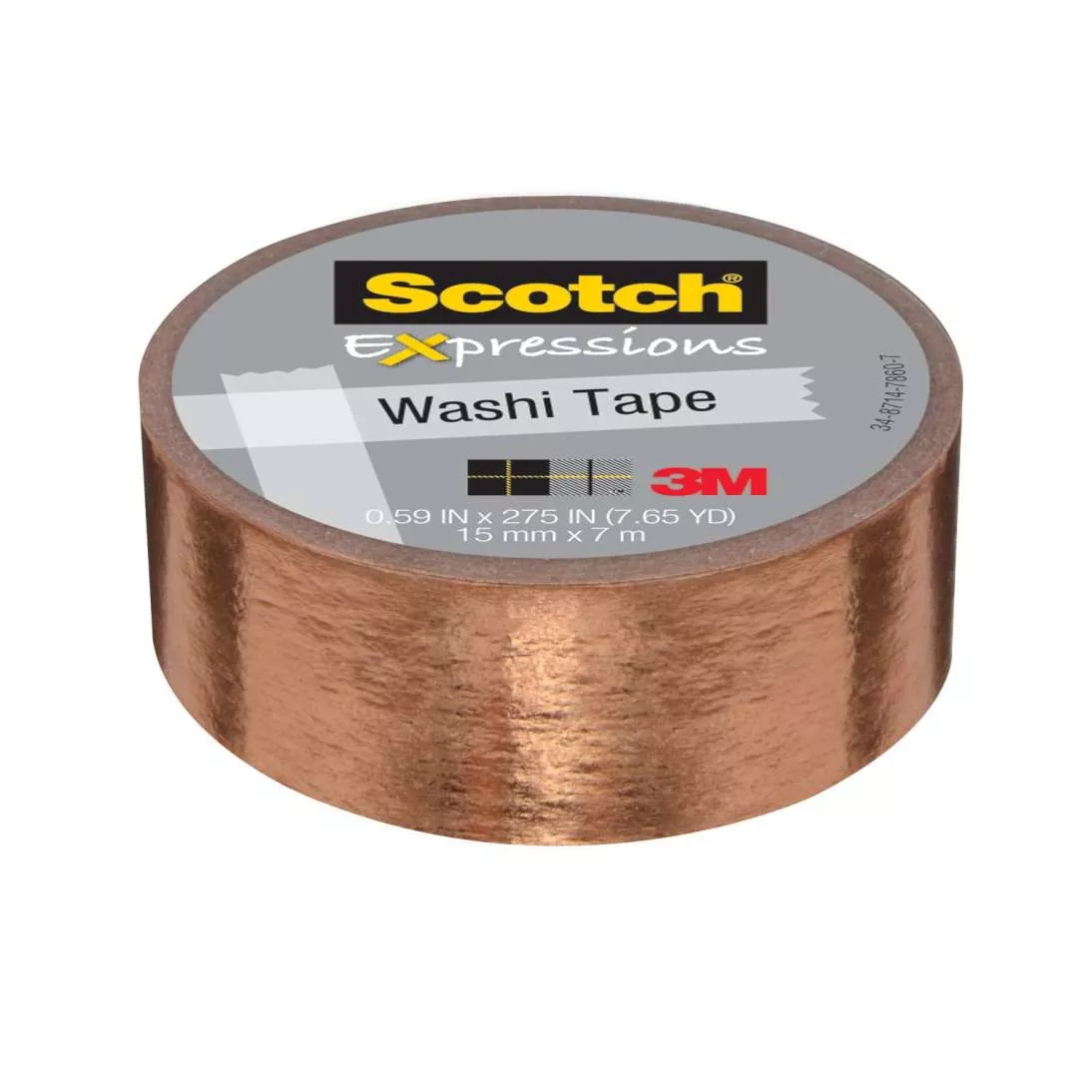 Scotch® Expressions Washi Tape C614-CPR, .59 in x 275 in (15 mm x 7 m)
Copper Foil