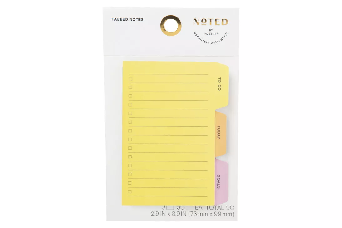 Post-it® Printed Notes NTD-TAB-MIX, 3.9 in x 2.9 in (99 mm x 73 mm)