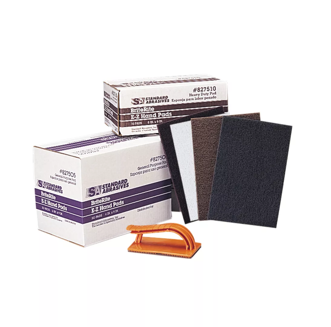 Standard Abrasives™ Heavy Duty Hand Pad, 827510, 6 in x 9 in, 40 ea/Case