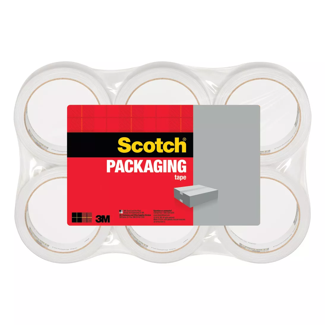 Scotch® Lightweight Shipping Packaging Tape 3350-6, 1.88 in x 54.6 yd
(48 mm x 50 m)