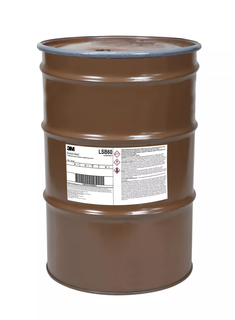 3M™ Scotch-Weld™ Toughened Epoxy Adhesive LSB60, Gray, Part A, 55 Gallon
Drum (50 Gallon Net)