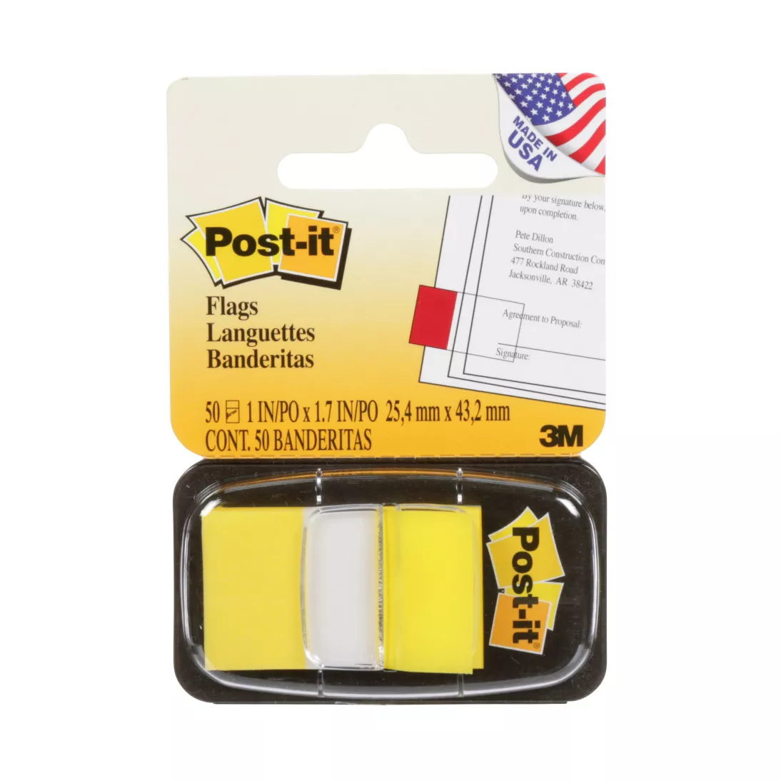 Post-it® Flags 680-5-24, 1 in. x 1.7 in. (25,4 mm x 43,2 mm) Canary
Yellow 24 dis/pk 2 pk/cs