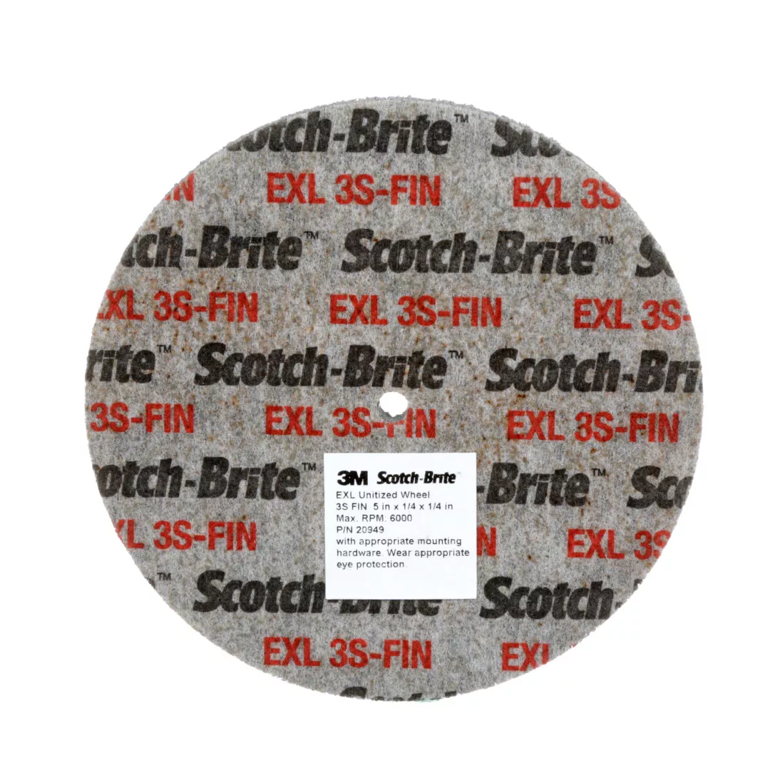 Scotch-Brite™ EXL Unitized Wheel, XL-UW, 3S Fine, 3 in x 1/4 in x 1/4
in, SPR 13760B, 40 ea/Case