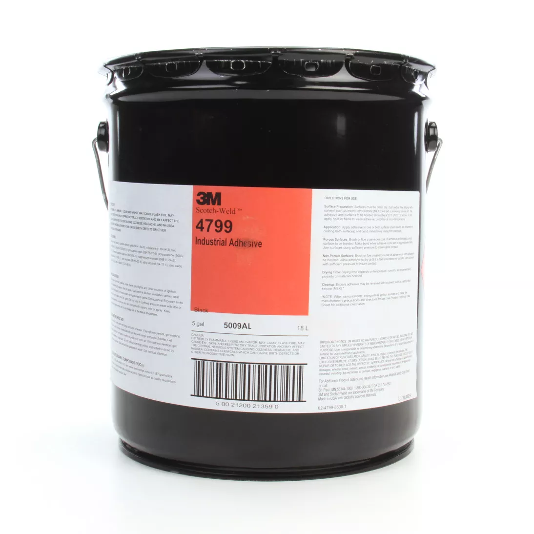 3M™ Industrial Adhesive 4799, Black, 5 Gallon Drum (Pail)