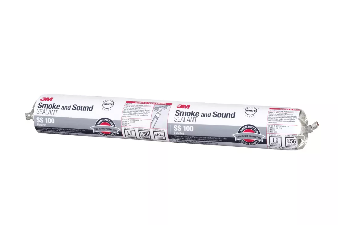 3M™ Smoke and Sound Sealant SS 100, White, 20 fl oz Sausage Pack,
12/case