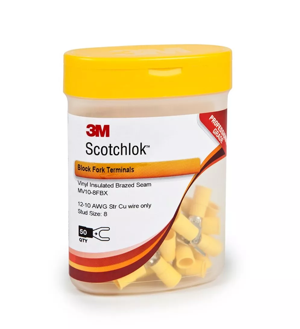 3M™ Scotchlok™ Fork Nylon Insulated, 50/bottle, MNG10-8FX, wider-tongue
design for use on free-standing studs, 500/Case