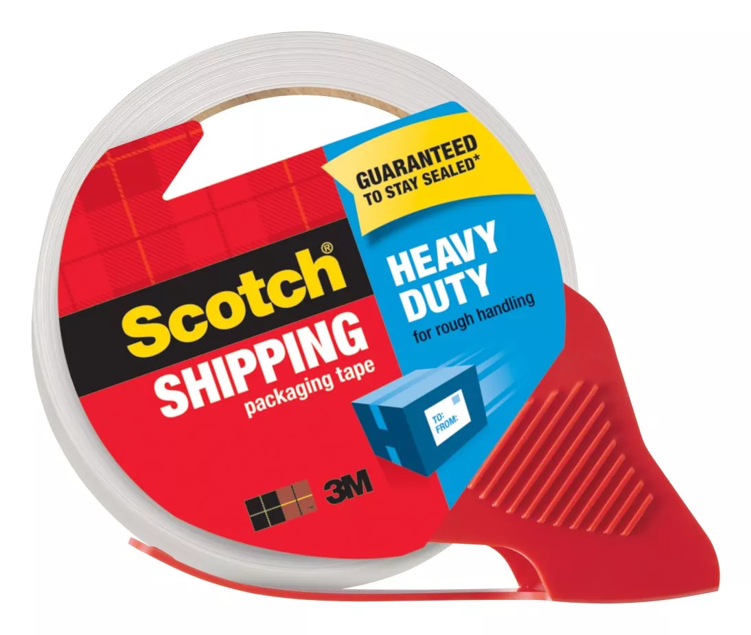 Scotch® Heavy Duty Shipping Packaging Tape, 3850-RD-DC, 1.88 in x 54.6
yd (48 mm x 50 m), Refillable Dispenser