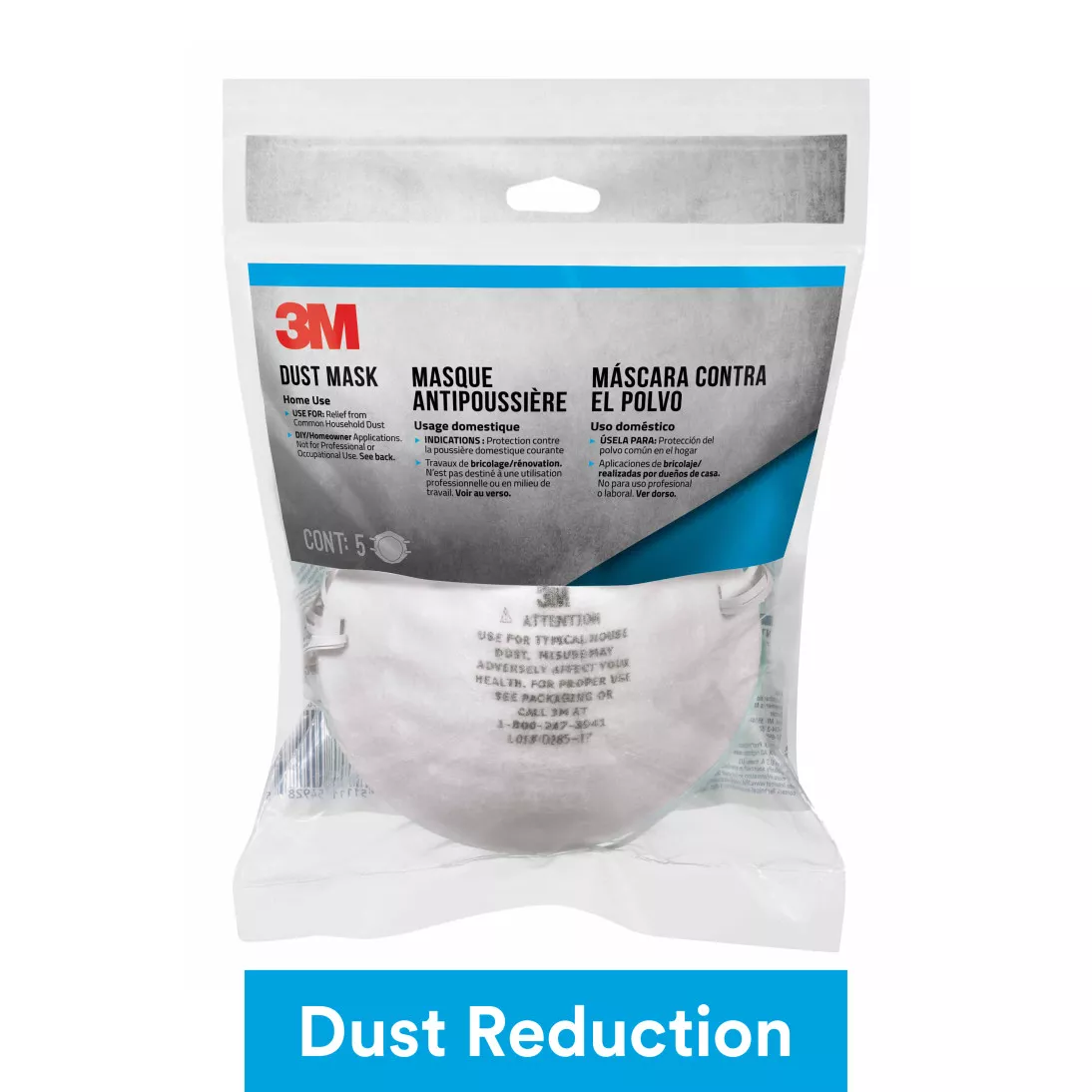 3M™ Home Dust Mask 8661P5-DC, 5 eaches/pack