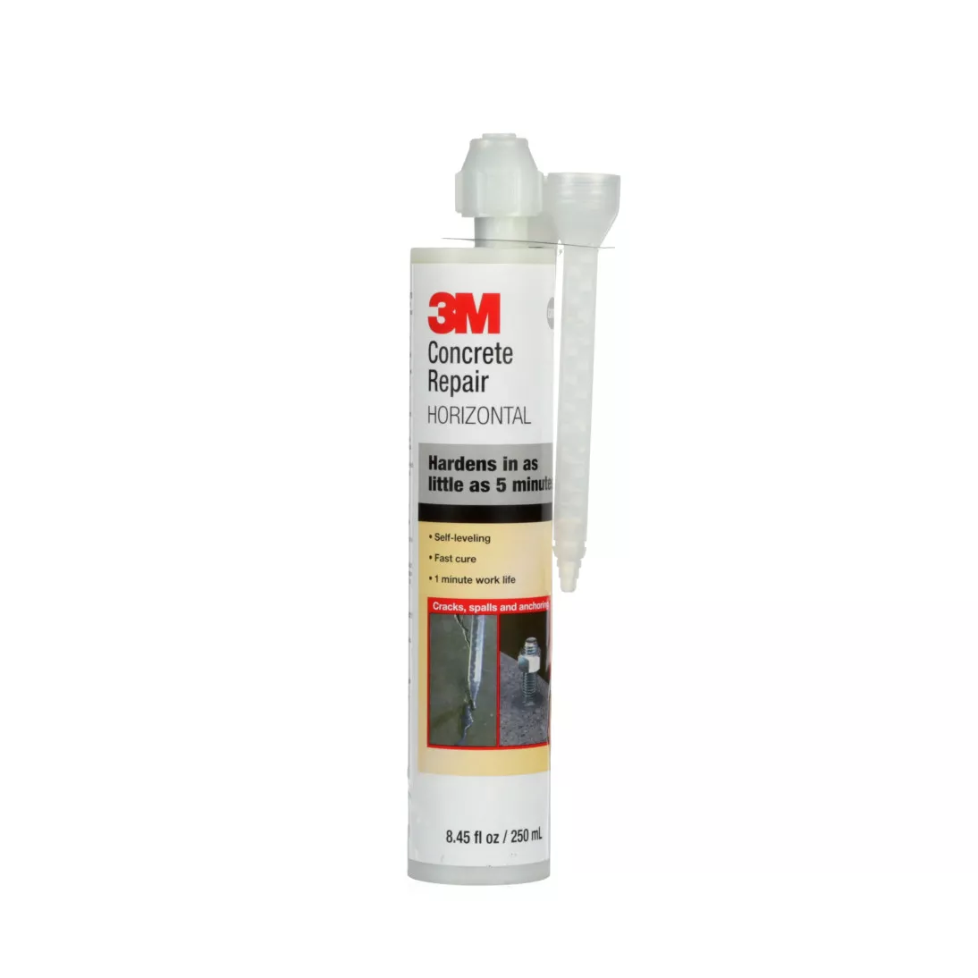 3M™ Scotch-Weld™ Concrete Repair DP600, Gray, Self-Leveling, contains 2 Mix Nozzles, 8.4 fl oz Cartridge, 6/Case