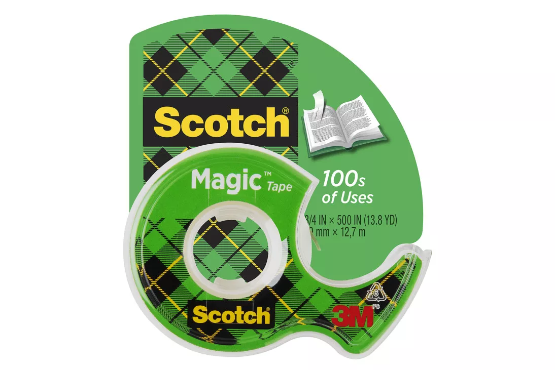 Scotch® Magic™ Invisible Tape 104, 1/2 in x 450 in x (12.7 mm x 11.4 m)