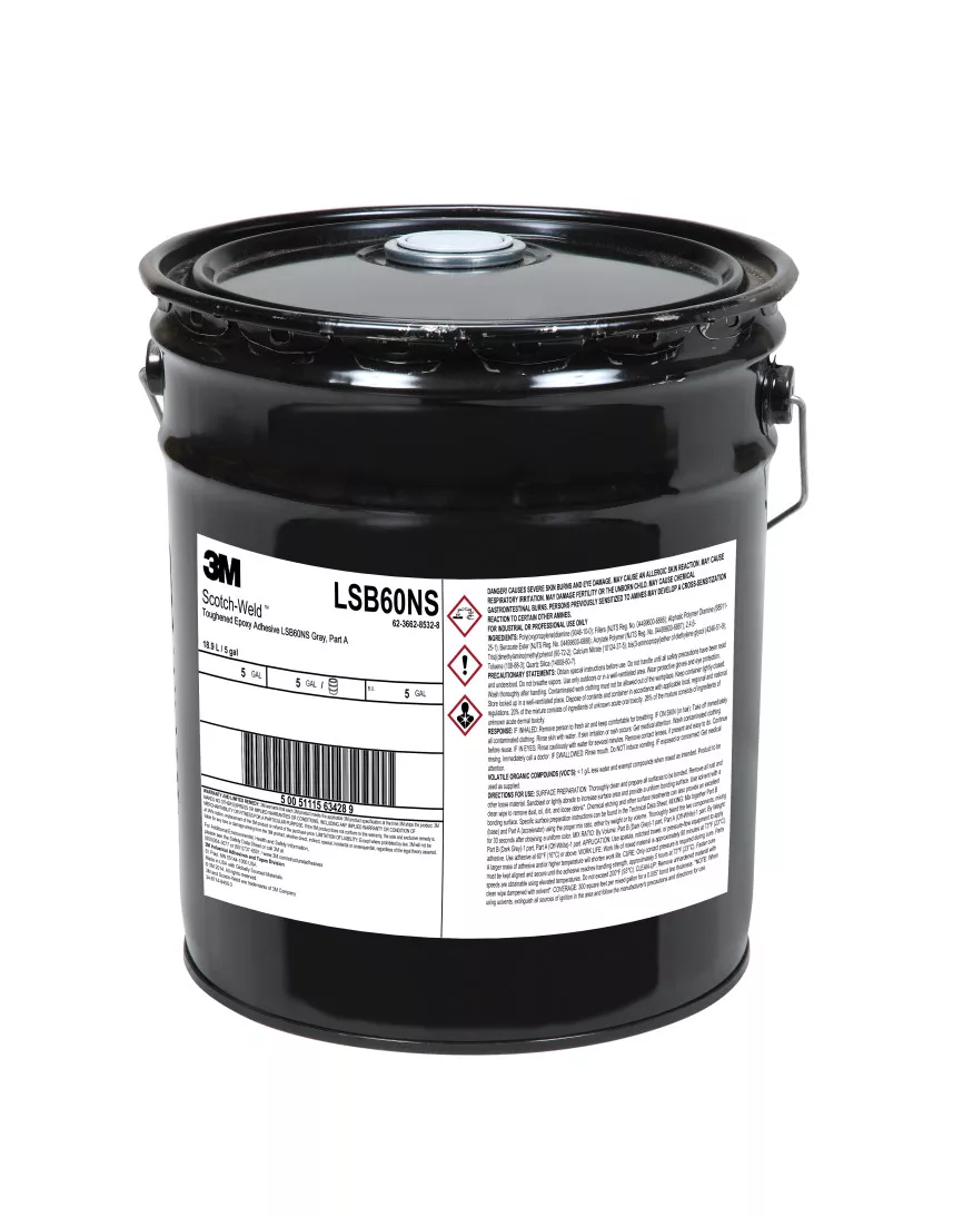 3M™ Scotch-Weld™ Toughened Epoxy Adhesive LSB60NS, Gray, Part A, 5
Gallon Drum (Pail)