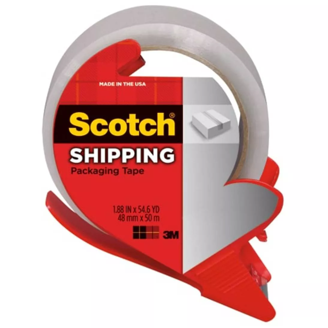Scotch® Shipping Packaging Tape 3350-RD-36GC, 1.88 in x 54.6 yd (48 mm x 50 m)