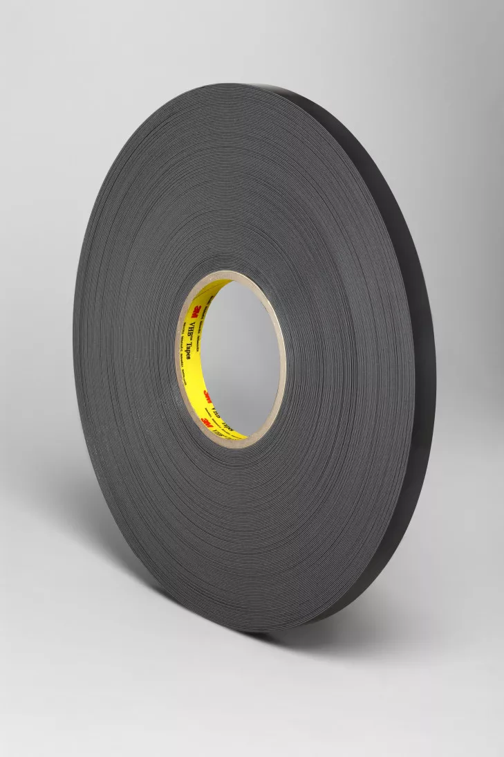 3M™ VHB™ Tape 4929, Black, 1/4 in x 72 yd, 25 mil, 36 rolls per case