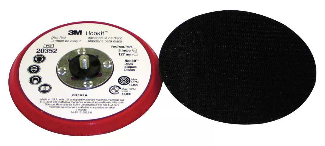 3M™ Hookit™ Low Profile Disc Pad 20352, 5 in x 3/8 in x 5/16-24
External, 10 ea/Case