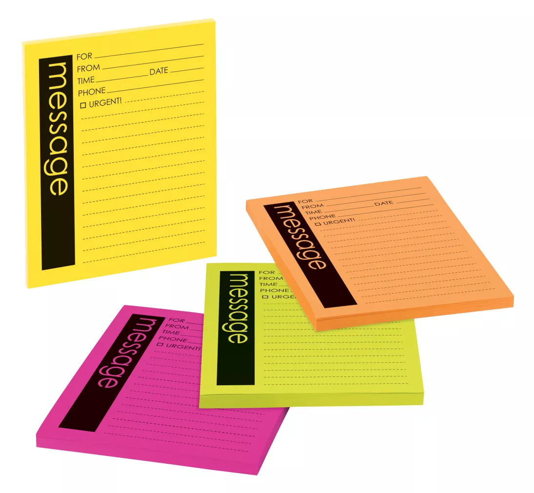 Post-it® Printed Notes 7679-4-SS, 4 in x 5 in, Assorted Bright Colors,
Lined, 4 Pads/Pack