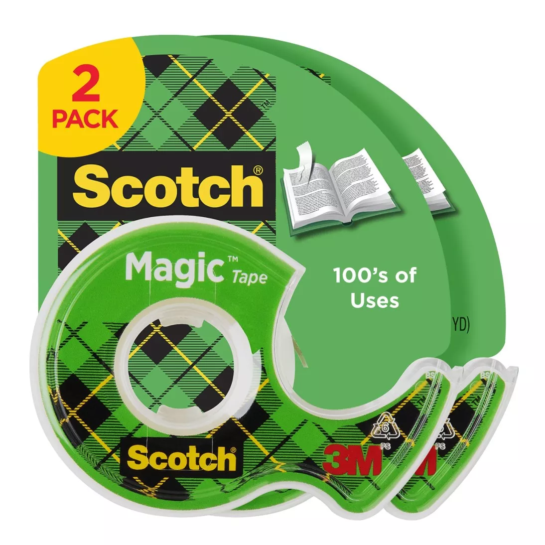 Scotch® Magic™ Tape 119SDM-2, 1/2 in x 750 in