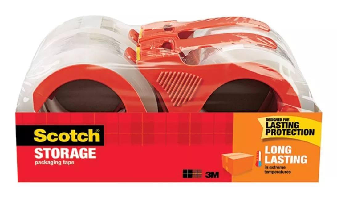 Scotch® Long Lasting Storage Packaging Tape with dispenser, 3650S-4RD-6GC, 1.88 in x 38.2 yd (48 mm x 35 m)