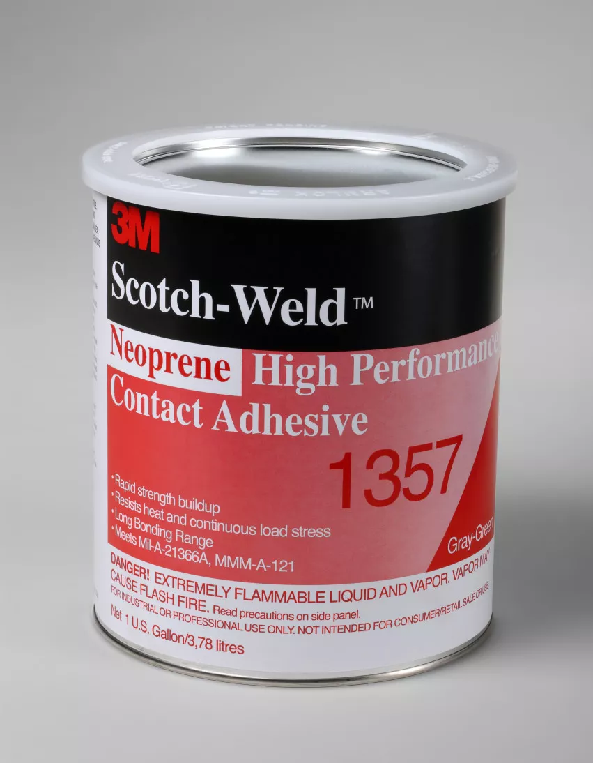 3M™ Neoprene High Performance Contact Adhesive 1357, Gray-Green, 1
Gallon Can, 4/case