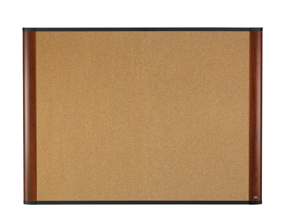 3M™ Cork Board C7248MY, 72 in x 48 in x 1 in (182.8 cm x 121.9 cm x 2.5
cm) Mahogany Finish Frame