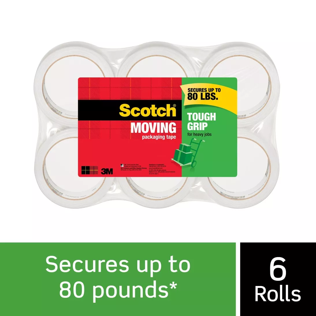 Scotch® Tough Grip Moving Packaging Tape 3500S-6, 1.88 in x 38.2 yd (48
mm x 35 m)