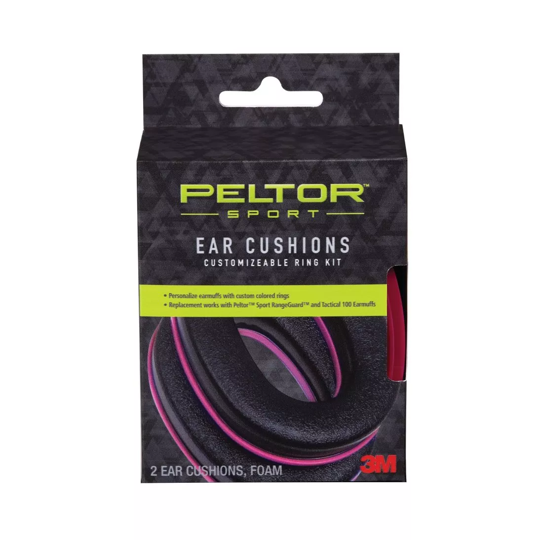 3M™ PELTOR™ Sport Ear Cushion Customizeable Ring Set EC-PEL-PNK-6C, 2
ea/pk, Pink