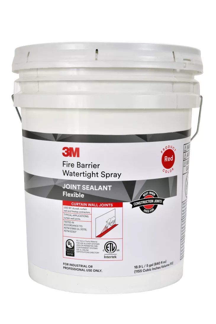 3M™ Fire Barrier Water Tight Spray, Red, 5 Gallon Drum (Pail)