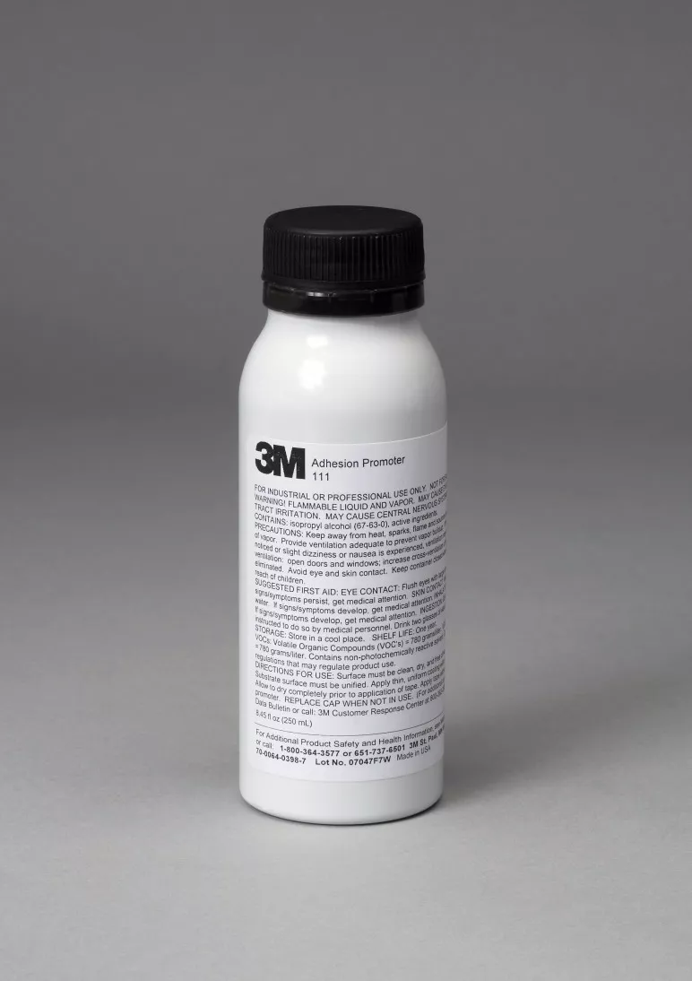 3M™ Adhesion Promoter 111, Clear, 250 mL Bottle, 4 per case
