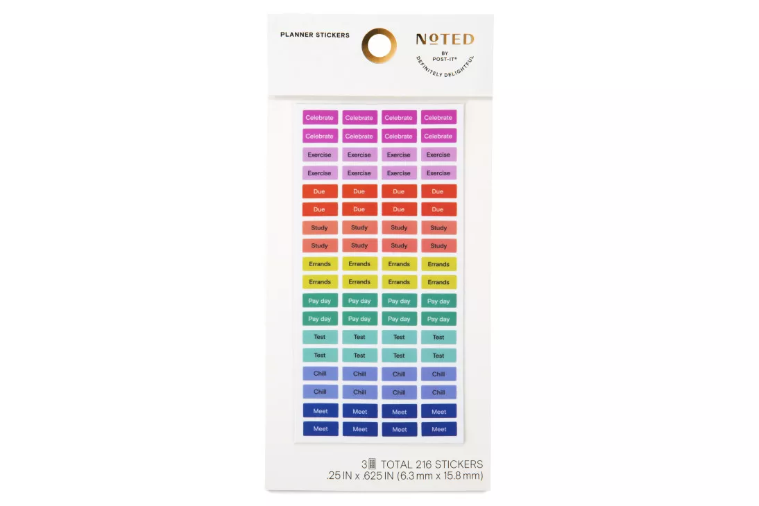 Post-it® Planner Stickers NTD-PS-WRD, .25 in x .625 in (6.3 mm x 15.8 mm)